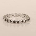 thumbnail image 5 of 2mm Round Shape Smoky Quartz Gemstone 925 Sterling Silver Full Eternity Women Stackable Ring, 5 of 7