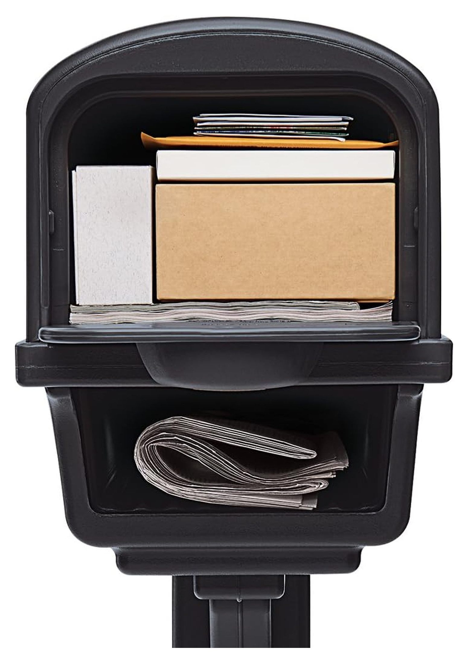 Gibraltar Ggc1b0000 Gentry All-in-one Plastic Mailbox & Post Combo, Black