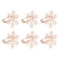 thumbnail image 1 of Amosfun 6 Pcs Anneaux de Serviette en Forme de Flocon de Neige de Noël Décoration de Table de Fête (Or Rose), 1 of 9