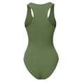 thumbnail image 3 of A2Y Women's Fashion Basic Premium Cotton Racerback Tank Body Suit Ash Olive XL, 3 of 5