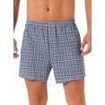 thumbnail image 1 of INSPIRAR CHIC Pantalones cortos de cuadro con cintura elástica clásica para hombres 34 Azul oscuro, 1 of 6