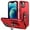 Red/Rose, variant on ELEHOLD for iPhone 15 Rugged Case 360° Rotating Metal Ring Stand Kickstand Function Support Magnetic Car Mount Holder Shockproof Protective Case for iPhone 15,Green/Pink