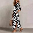 thumbnail image 5 of Erwazi Women's Ruffed Dresses Crew Neck 3/4 Sleeve Print Relaxed Fit Weekend Maxi Dress, 5 of 7