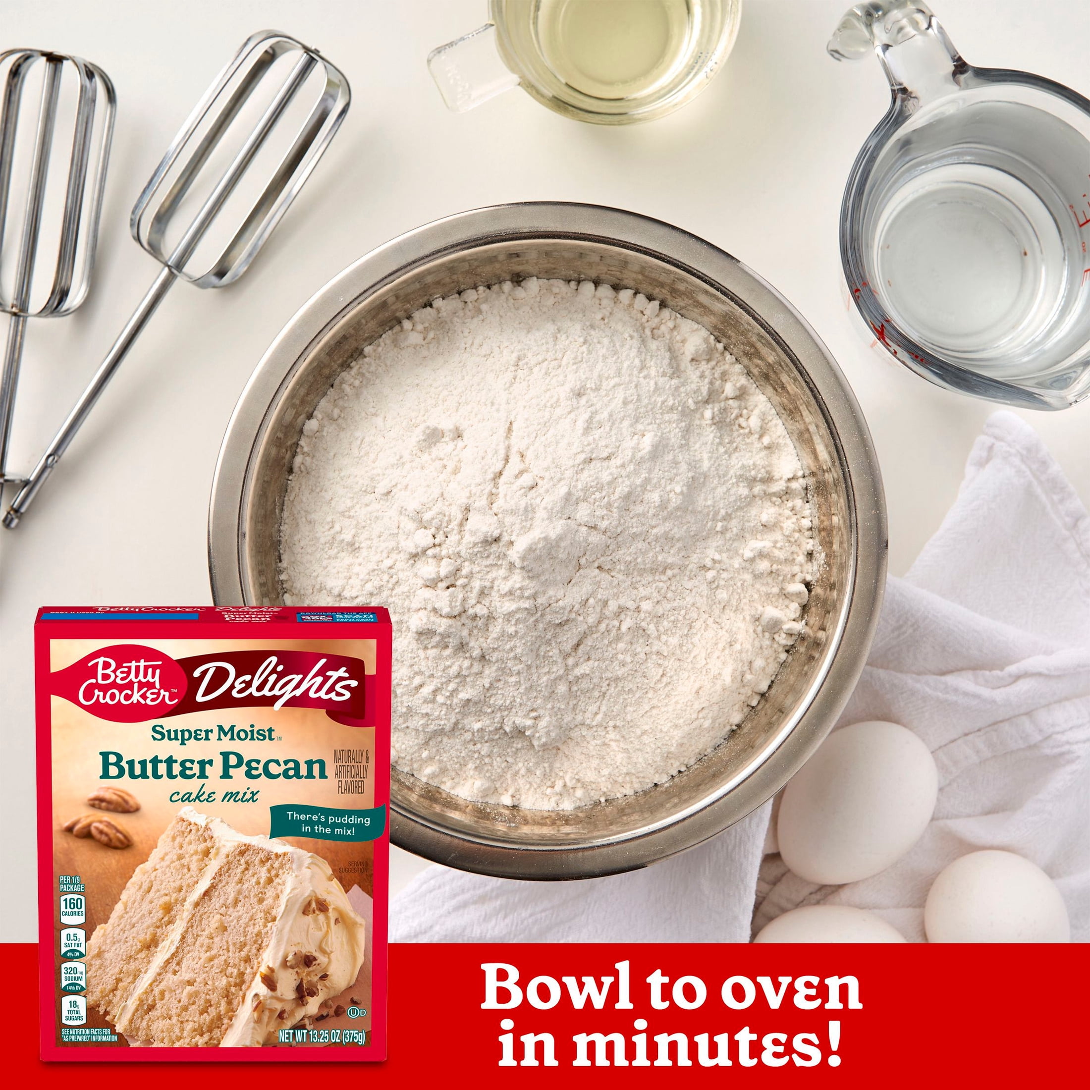 Betty Crocker Delights Super Moist Butter Pecan Cake Mix, 13.25 oz
