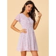 thumbnail image 2 of INSPIRE CHIC Women's Floral Lace-up Chiffon Dress, 2 of 6