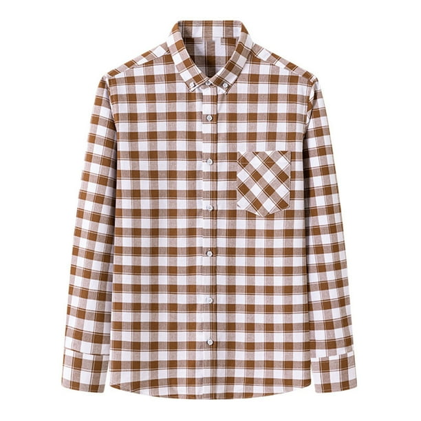 Blusa y camisa de manga larga con cuello vuelto para hombre, estampada, informal, formal, con solapa, de poliéster