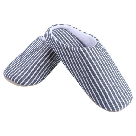 

Blue Stripe Cozy Slippers Japanese Style Adult Fluffy Shoes Keep Warm Loafer for Autumn Winter (Size XL Suitable for Size 42-43)