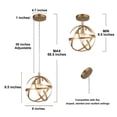 thumbnail image 5 of Mid-century Modern Globe Mini Pendant 1-light Metal Cage Dimmable Kitchen Island Lighting - D8"  x  H68.5", 5 of 5