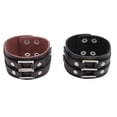 thumbnail image 2 of Pulseras Punk Con Puños, Pulsera Punk De Cuero PU, Hebilla De aleación Elegante Universal, 2 Piezas Para Hombres, 2 of 7