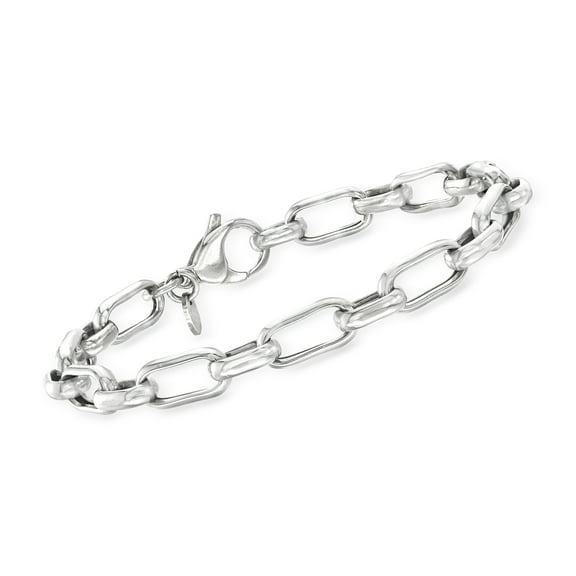 Ross-Simons Italian Sterling Silver Paper Clip Link Bracelet, Women's, Adult
