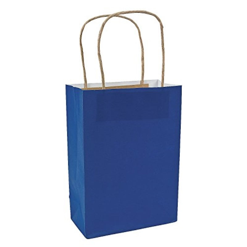 Blue Medium Craft Paper Bags (12 Pack)