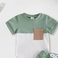 thumbnail image 5 of mgoYE Newborn Baby Boy Summer Outfit Set Contrast Color Romper Tops With Elastic Waist Shorts 0 3 6 12 18 Months Cute Infant Waffle Clothes Size 3-6 Months, 5 of 5