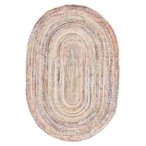 SAFAVIEH Cape Cod Miah Geometric Area Rug, Beige/Multi, 6' x 9' Oval