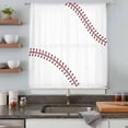 thumbnail image 5 of Baseball Sheer Curtains 63 Inches Long, Modern Minimalist Red Lines Light Filering Curtains, Breathable Simi Curtain Privacy Drapes for Living Room Bedroom Lightweight Window Treatment, 5 of 9