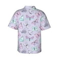 thumbnail image 4 of Xecao Purple Butterfly print Hawaiian shirt - a stylish short-sleeve button-down for men, perfect for casual beach and tropical outings., 4 of 9