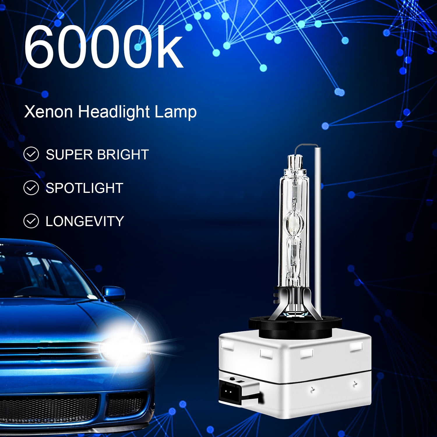 D3S HID Headlight Xenon Bulbs for KIA SORENTO 2013-2016 Low Beam 6000K White,Pack of 2,