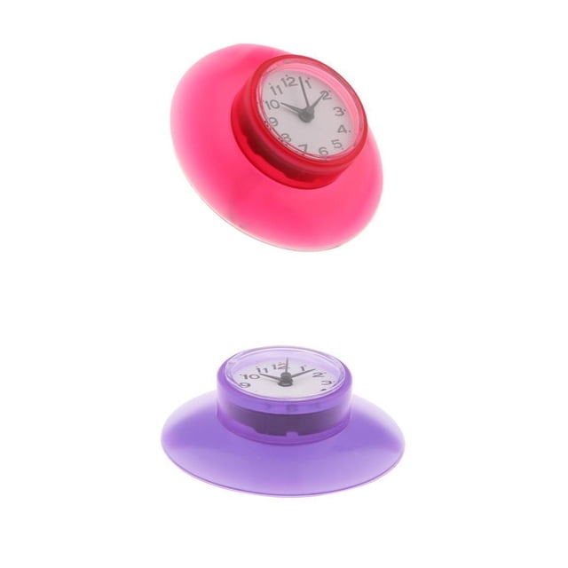 2x Mini Baño Impermeable Sunnimix Ducha Reloj Ventosa Púrpura Rojo