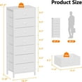 thumbnail image 4 of White Tall Dresser for Bedroom with 7 Drawers, Vertical Chest of Drawer in Closet, Nightstand Storage Tower Unit Organizer with Fabric Bins for Dorm,Living Room,Entryway,Hallyway, 4 of 18