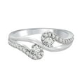 thumbnail image 3 of AoneJewelryTwo Stone 0.35 Carat Round Shape Bypass Design Natural Diamond Sparkly Engagement Wedding Ring Crafed In 10K Solid Rose Yellow & White Gold For Women (IJI2-I3), 3 of 5