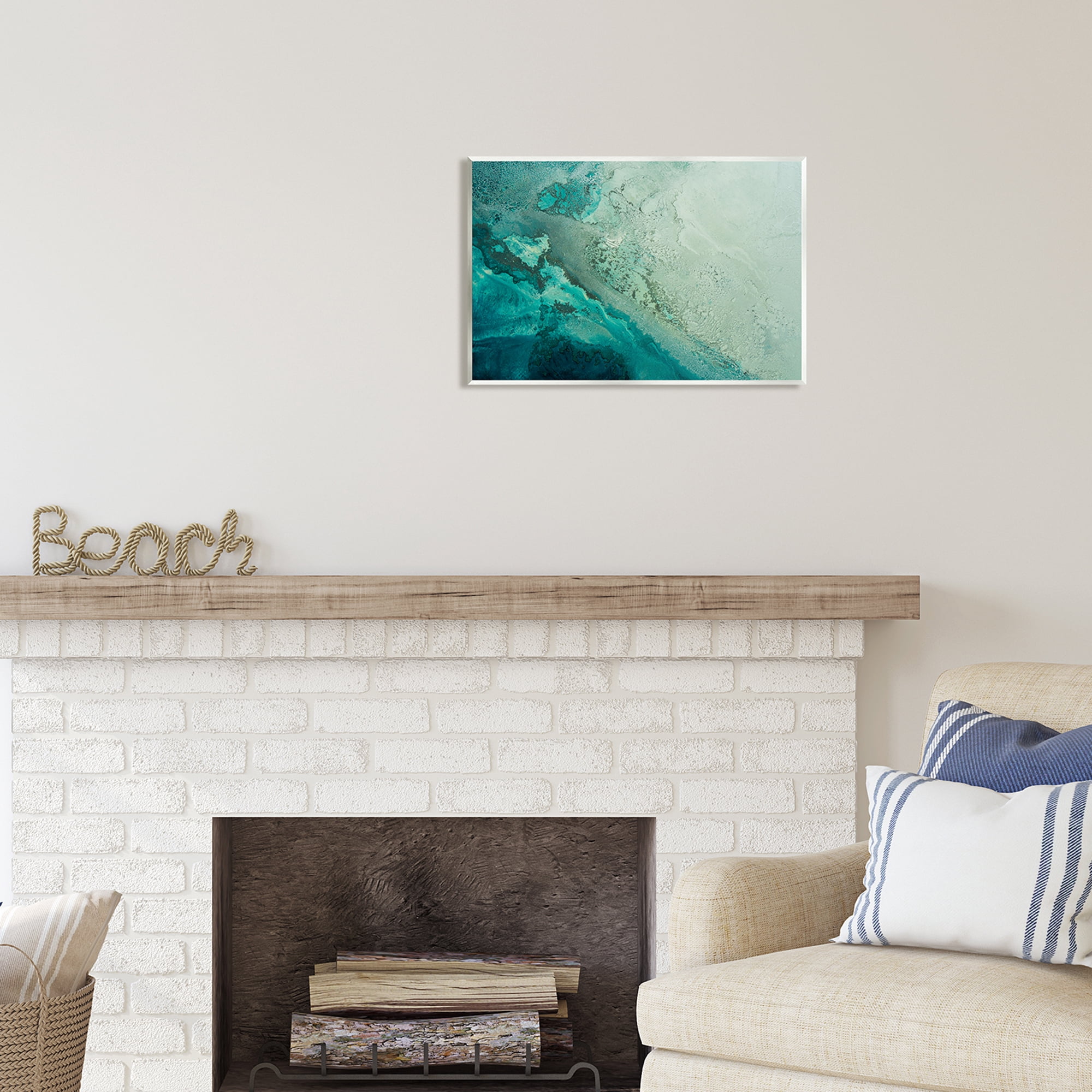 Stupell Industries Aerial View Tide Pool Landscape Painting Unframed Art Print Wall Art, 19 x 13