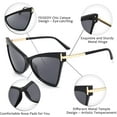 thumbnail image 5 of FEISEDY Fashion Women Cateye Sunglasses Retro Oversized Cat Eye Shades Chic Style T Sign B2649, 5 of 7