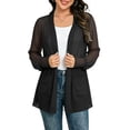 thumbnail image 6 of Cmfcve Women's Long Sheer Chiffon Cardigans Open Front Puff Long Sleeve Lightweight Beach Cover Ups with Pockets, 6 of 6