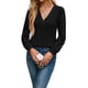 thumbnail image 1 of Blusas de Larga con Cuello en V para Mujer, Elegantes, Informales, de Otoño, con Mangas Abullonadas, Holgadas, Modernas. Negro XL, 1 of 9