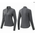 thumbnail image 4 of Fanxing Womens Long Sleeve Workout Tops Quick Dry Quarter Zip Pullover Crop Yoga Athletic Slim Fit Shirts Gray S, 4 of 7