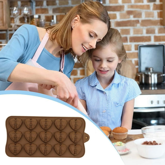 Chocolate Silicone Mold | Non-Stick Food Grade Flexible Baking Pan for Candy, Ice Cubes, Jelly, Cupcake, Cookie Treats | Intricate Design | 20.9 x 10.6 x 1.3cm | 1 Pack