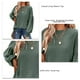 thumbnail image 5 of Top de manga larga para mujer, Color sólido, cuello redondo, informal, suelto, de punto, con volantes, farol, manga larga, camisetas verdes XL, 5 of 6