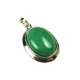 thumbnail image 1 of 25x30mm Green Aventurine Oval Pendant With Bail For Jewelry Making, 1 of 1
