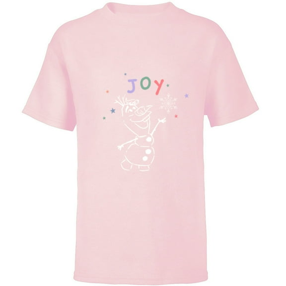Disney Frozen Olaf Holiday Joy - Short Sleeve T-Shirt for Kids - Customized-Soft Pink