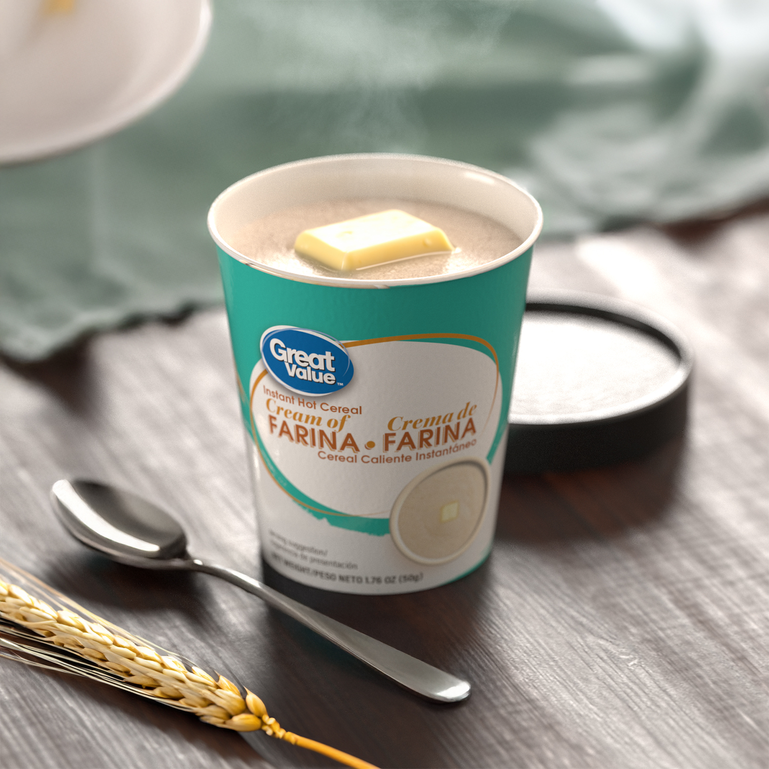 Great Value, Cream Of Farina, Instant Hot Cereal, 1.76 Oz