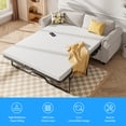 thumbnail image 5 of BALUS Queen Size Pull Out Sofa Bed with 4" Foam Mattress , Queen Sleeper Sofa for Living room , Velvet and Metal , Beige, 5 of 9