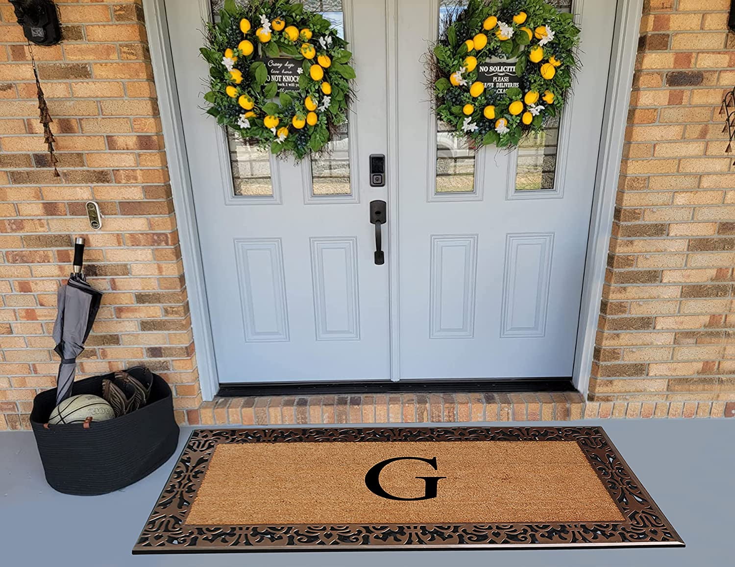 Porch & den Homestead Loving Family Home Gray/White Coir Doormat - 20 x 31