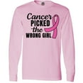thumbnail image 3 of Inktastic Breast Cancer Awareness Cancer Picked the Wrong Girl Long Sleeve T-Shirt, 3 of 5