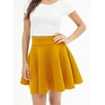 thumbnail image 4 of Made by Johnny Women's Basic Versatile Stretchy Flared Skater Skirt L MUSTARD, 4 of 6