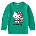 thumbnail image 3 of Hello Kitty camiseta de Color sólido para niños primavera otoño nueva camisa de cuello redondo para niños y niñas Camisa de manga larga de algodón para bebés, 3 of 5