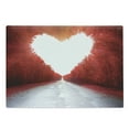thumbnail image 1 of Love Cutting Board, Road to Love Tunnel Autumn Trees Foliage Forest Landscape Scenery Rural Nature Art, Decorative Tempered Glass Cutting and Serving Board, Large Size, Red White, by Ambesonne, 1 of 1