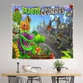 thumbnail image 3 of Plants Vs Zombies Wall Tapestry Cartoon Poster Wall Hanging Tapestry for College Dorm Living Room Bedroom Decoration 59x59 Inch, 3 of 8