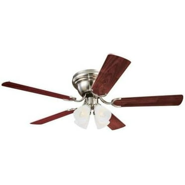 Ciata Lighting 52 Inch Contempora IV White Finish Indoor Ceiling Fan with Dimmable LED Light Fixture in Frosted Ribbed Glass with Reversible White/White Washed Pine Blades