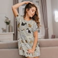 thumbnail image 3 of Lsque Dog Animal Pattern Nightgowns for Women Sleep Shirts Short Sleeve Nightshirt Pullover Nightdress Soft Sleepwear Relaxed Fit Nightdress, 3 of 6