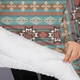 thumbnail image 3 of Oversized Wearable Blanket Hoodie,Boho Blue Ethnic Pattern with Star Motifs Sherpa Blanket Hoodie with Super Pockets,Super Warm Fuzzy Pullover for Women & Men, 3 of 6