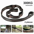 thumbnail image 1 of Heavy-Duty Polyester Camping Strap with 5 Rings for Hammock Suspension, 2-Pack Black Rope for Outdoor Use, 1 of 4