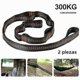 thumbnail image 1 of Heavy-Duty Polyester Camping Strap with 5 Rings for Hammock Suspension, 2-Pack Black Rope for Outdoor Use, 1 of 4