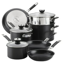 Anolon SmartStack 10 Pc HardAnodized Nesting Cookware Set, Black