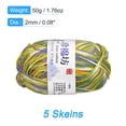 thumbnail image 2 of Uxcell paquete de 5 ovillos de 50g de hilo de mezcla de algodón para ganchillo, Verde Amarillo, 2 of 7