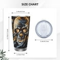 thumbnail image 4 of Bingfone Fiery Skull Trio for 20 Oz Stainless Steel Travel Mug Double Wall Water Coffee Cup for Home,Office, Outdoor Works Great for Ice Drinks and Hot Beverage-Without Straw, 4 of 8