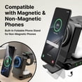 thumbnail image 5 of It's Just Smart 3-in-1 Magnetic Wireless Charging Station for Apple & Samsung Devices, Dual-Sided Rotating Watch Charger, 15W Fast Foldable Charger - Black, 5 of 7