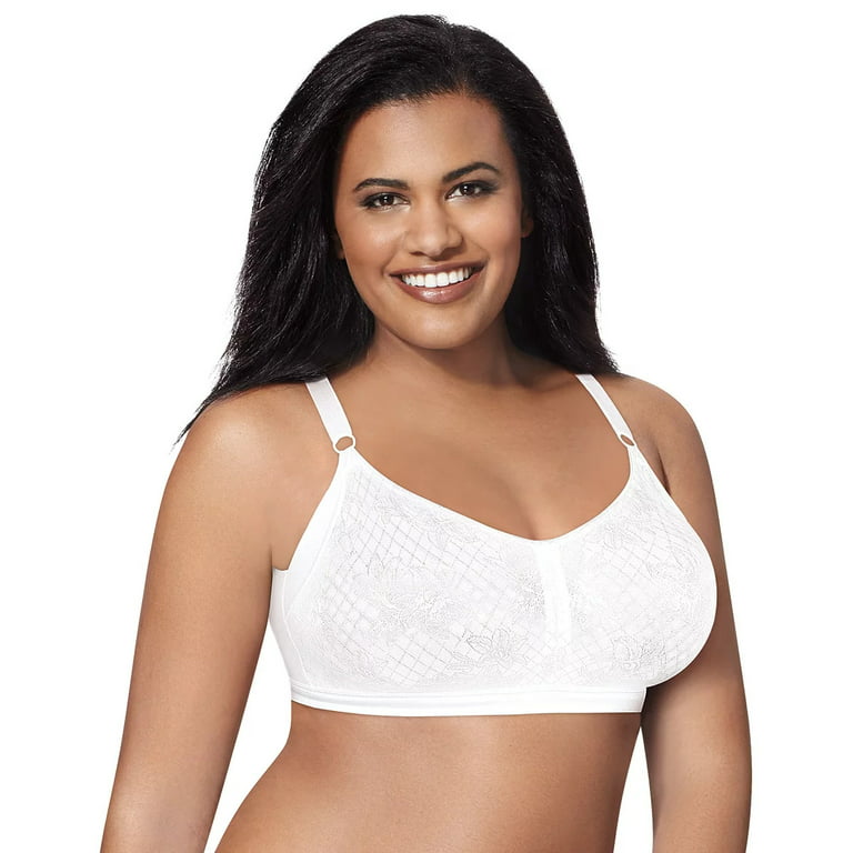 JustMySize Womens Just My Size Bras: 2-pack Undercover Slimming Full-Figure  Wire Free Bra White/White 44C